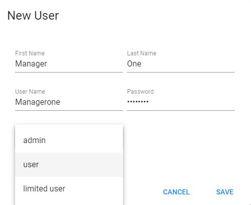 Users Edit/Add Window